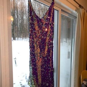 Purple Sequin Homecoming dress